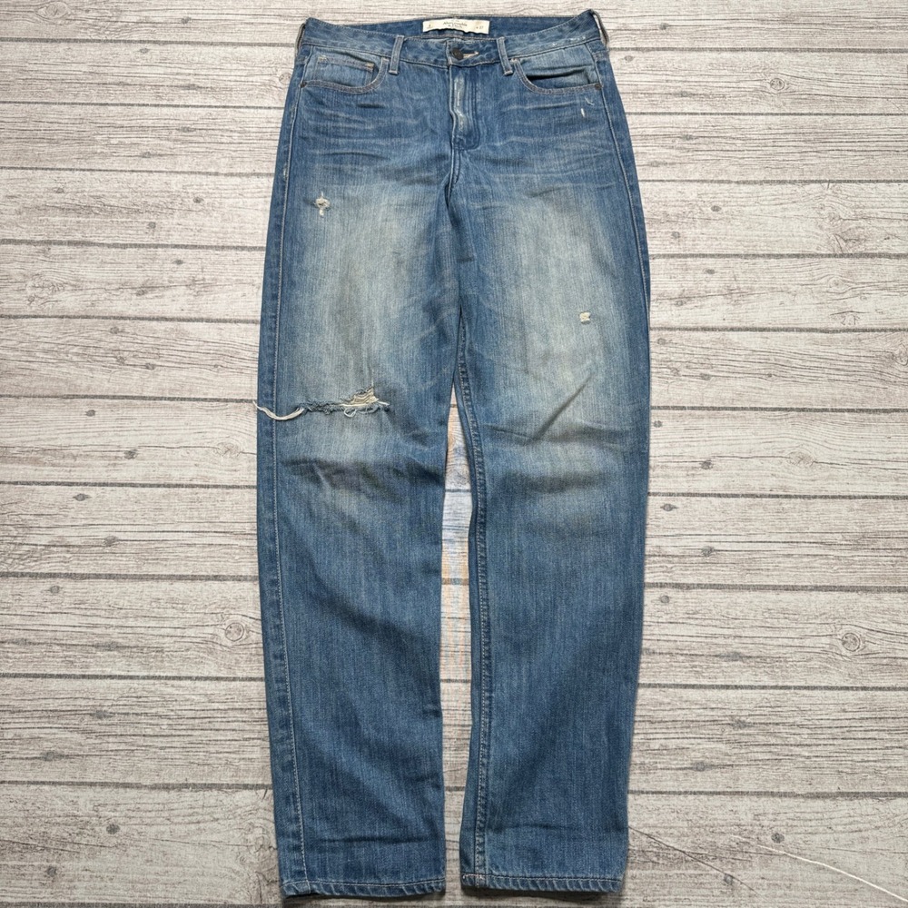 Abercrombie & Fitch Jeans Women's 4/27 Blue Denim Boyfriend Fit Distressed Retro